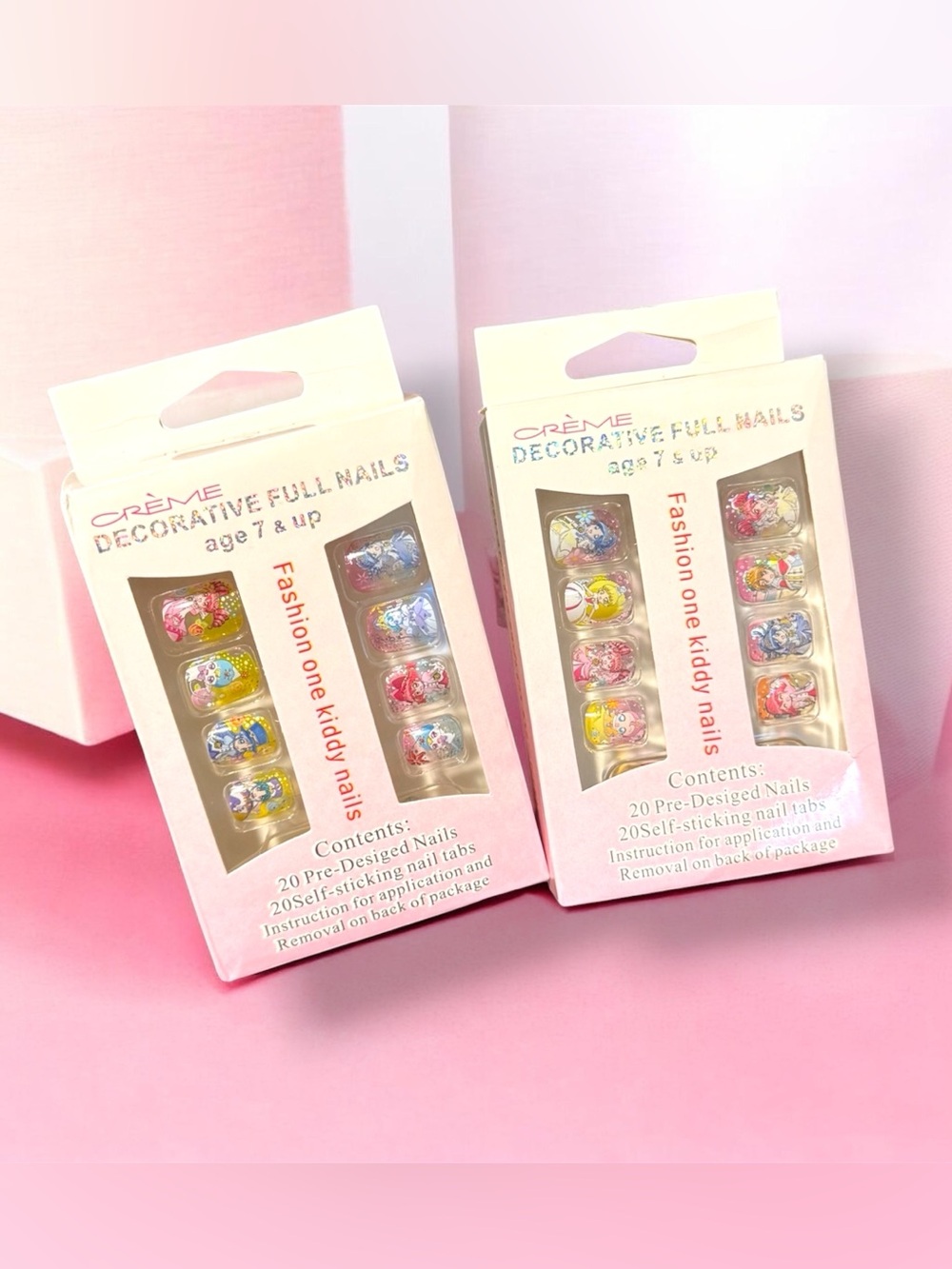 Crème Decorative Set of 2 Full Kids' Press-On Nails — ages 7 & up